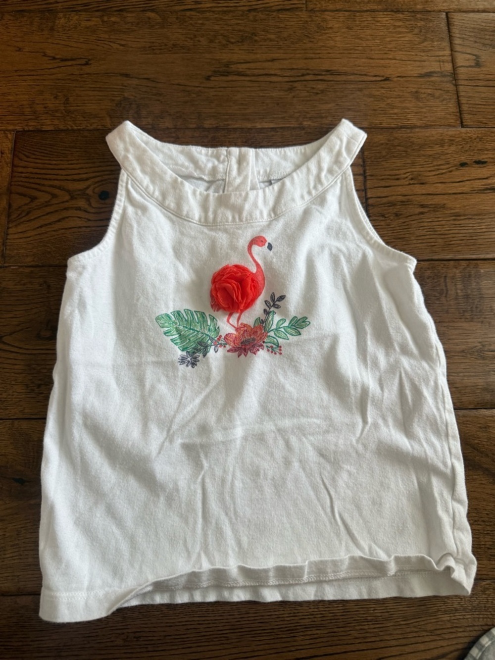 Janie and Jack Tropical Flamingo White Summer Tank Size Girls 5